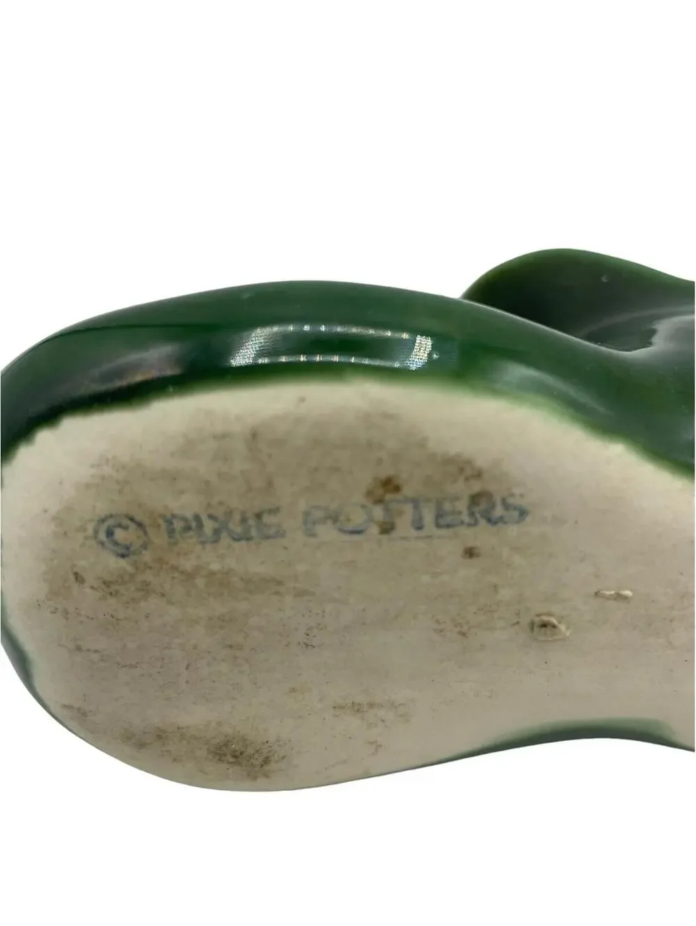 Vintage Pixie Potters Elf Figurine: Green Boot Planter, 1940s Collectible